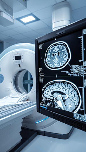 Brain MRI scan results displayed at private imaging centre in Surrey