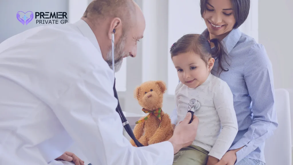 private immunity check-up for a child in Surrey